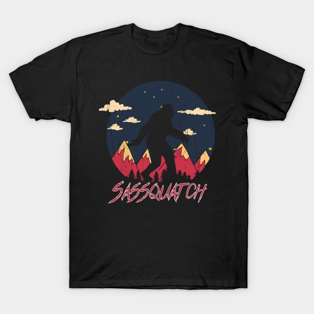 Sassquatch bigfoot T-Shirt by Theretrotee